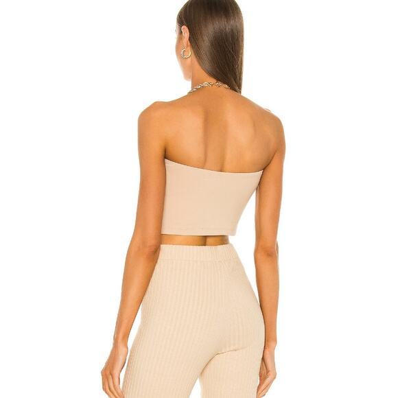 NWT Susana Monaco Womens Tan Parchment Strapless Crop Top Size L - Picture 3 of 8